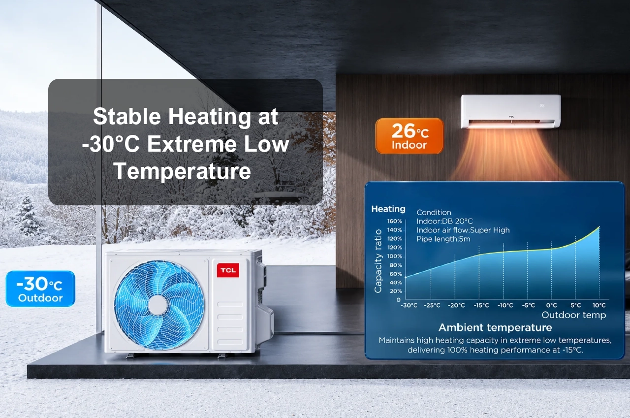 Стабилно отопление при зимни температури до -30°C